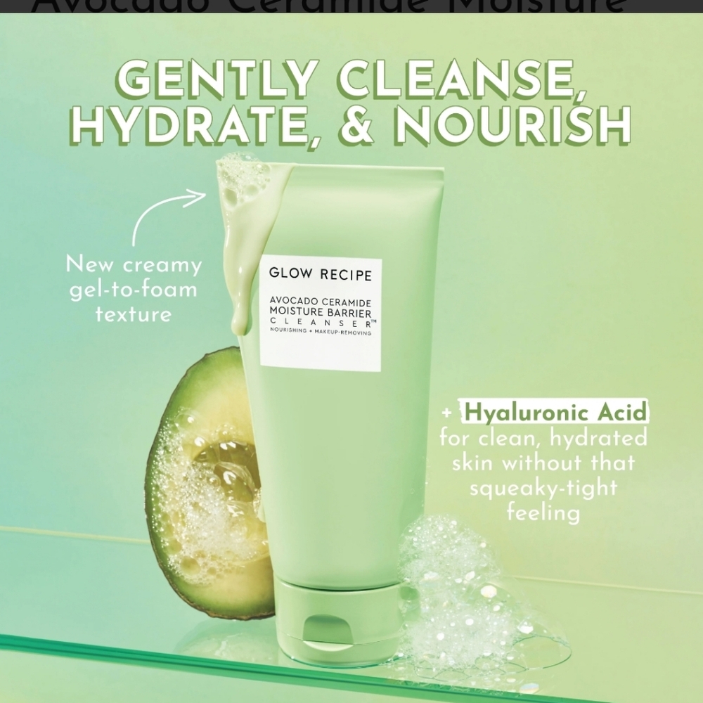 Glow Recipe Avocado Ceramide Moisture Barrier Cleanser, 20ml (Travel Size), New - Picture 5 of 7